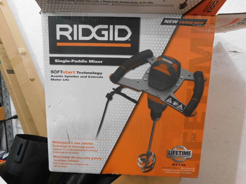 lot 100 image: New  RIDGID Single-Paddle Mixer