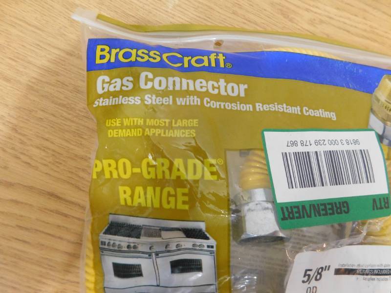 lot 105 image: BrassCraft 12 in. MIP x 12 in. MIP x 60 in. Gas Connector (58 in. O.D.) w SafetyPlus2 Thermal Excess Flow Valve (107,000 BTU)