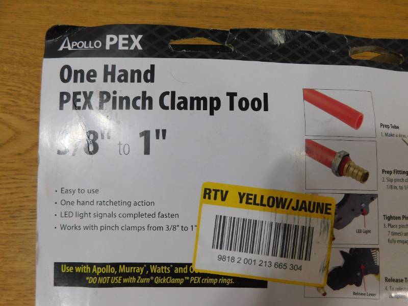 lot 75 image: Apollo 38 in. to 1 in. 1-Hand PEX-B Pinch Clamp Tool
