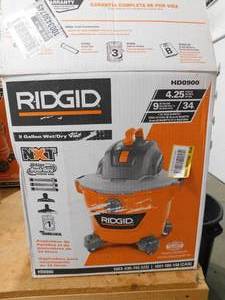 lot 4 image: RIDGID 9 Gallon 4.25 Peak HP NXT WetDry Shop Vacuum with Filter, Locking Hose and Accessories