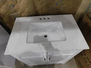 lot 13 image: Glacier Bay Avery 30 In. Single Vanity with sink top combo