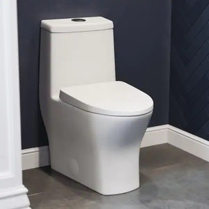 lot 56 image: Swiss Madison Sublime II 1-Piece 0.81.28 GPF Dual Flush Compact Toilet in White, Seat Included