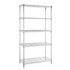lot 112 image: HDX 5-Tier Steel Wire Shelving Unit in Chrome (36 in. W x 72 in. H x 16 in. D)