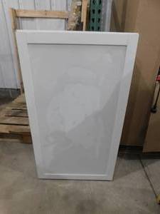 lot 35 image: Hampton Bay Courtland Polar White Finish Laminate Shaker Stock Assembled Wall Kitchen Cabinet 24 in. x 42 in. x 12 in.