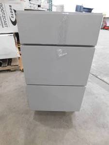 lot 58 image: Hampton Bay Courtland Shaker Assembled 18 in. x 34.5 in. x 24 in. Stock Drawer Base Kitchen Cabinet in Sterling Gray