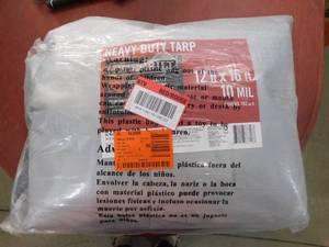 lot 92 image: Everbilt 12 ft. x 16 ft. BrownSilver Heavy Duty Tarp