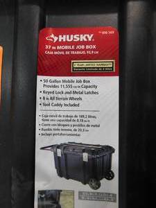 lot 122 image: Husky 37 in. Rolling Tool Box Utility Cart Black