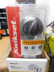 lot 138 image: (6) Case of Kwikset 660 Series Satin Chrome Single Cylinder Deadbolt