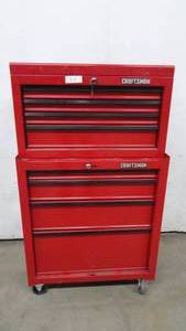 lot 94 image: Tool Box upper & lower Craftsman some tools included