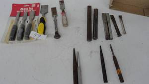 lot 99 image: Wood Chisels, Metal chisels, Punches