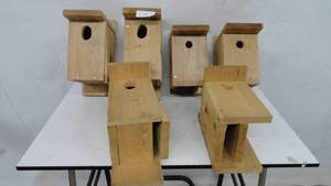 lot 114 image: 7- Cedar bird houses