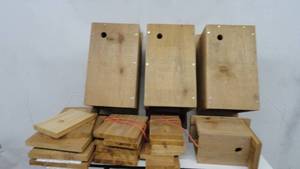 lot 176 image: 3 Bat Houses Bird house & Parts