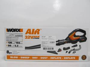 lot 22 image: Brand New 8-Piece WORX AIR Leaf Blower