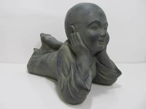 lot 41 image: Larger Size Heavy Daydreamer Monk Buddha Statue