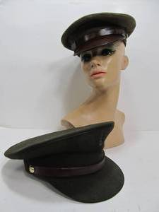 lot 77 image: 2 Old Vintage Military Officers Caps