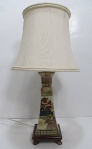 lot 95 image: Nice Vintage Japanese Satsuma Table Lamp