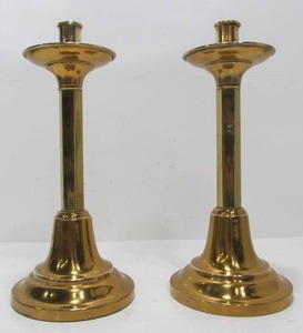 lot 110 image: Excellent Quality Vintage Solid Brass Candle Stands