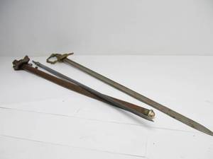 lot 166 image: 2 Antique Swords - As Is Handles