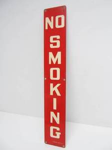 lot 171 image: Very Nice Old Vintage 1950s Heavy Steel Industrial NO SMOKING Warehouse Sign