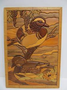 lot 192 image: Hand Made Folk Art Multi Type Wood Ducks Wall Sculpture