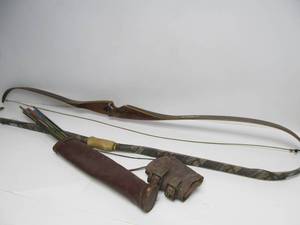 lot 232 image: 2 Vintage Archery Bows & Arrows