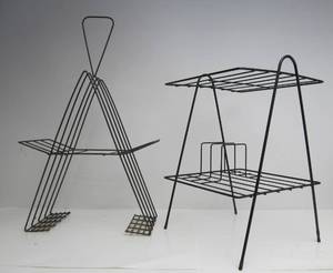 lot 239 image: Mid Century Wire Table & Stand