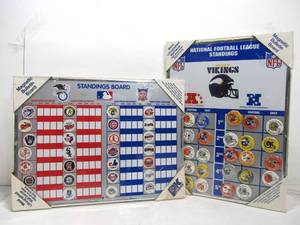 lot 116 image: Sealed Vintage NFL & Major League Magnetic Standings Boards