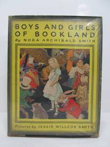 lot 150 image: Large Antique Hardcover Book Boys & Girls of Bookland Illustrated by Jessie Willcox Smith