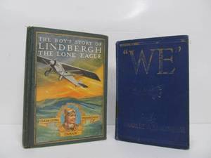lot 275 image: 2 Original 1920s CHARLES LINDBERGH Hardcover Books