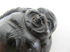 lot 156 image: Small Antique Carved Wooden Buddha Box
