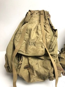 lot 326 image: 2 Original WW2 Marked US Military Backpacks
