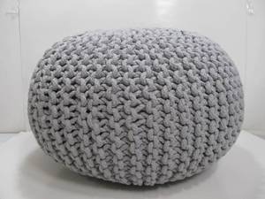 lot 318 image: Boho Style Handwoven Knitted Cotton Macram Pouf Ottoman Footrest