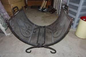 lot 131 image: Metal Folding Fire Wood Rack