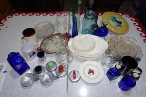 lot 158 image: Assorted Serving Pieces and Glassware