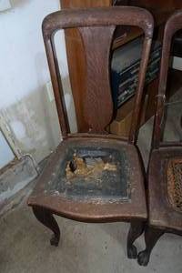 lot 165 image: Antique Wood Dining Chairs - Need Repair