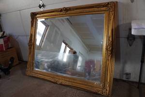 lot 23 image: Large Louis XV Ornate Framed Beveled Edge Mirror
