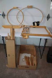 lot 80 image: Assorted Craft Equipment - Hoops, Easel