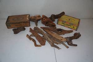 lot 82 image: Drift Wood Pieces and Vintage Cigar Boxes