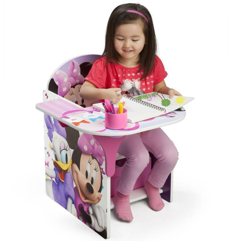 lot 167 image: ((Brand New)) Disney Minnie Mouse Chair Desk with Storage Bin
