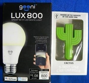 lot 15 image: ((Brand New)) Geeni LUX 800 Smart Wi-Fi LED Dimmable White Light Bulb