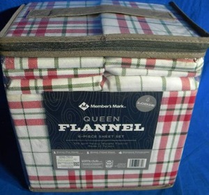 lot 117 image: ((BRAND NEW)) Members Mark 6 Piece Flannel Sheet Set - Queen