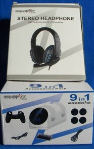 lot 121 image: ((Brand New)) GameFitz Wired Stereo Gaming Headset for PS4 XB1 and Nintendo Switch plus 9 in 1 Accessory Kit