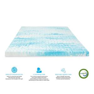 lot 33 image: ((Brand New)) SensorPEDIC 4 Gel Swirl Memory Foam Mattress Topper Twin