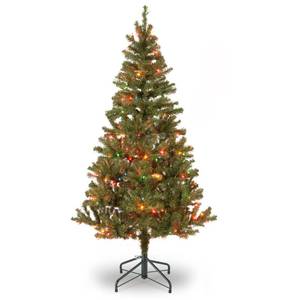 lot 56 image: National Tree Company 6 Prelit Canadian Grande Fir Christmas Tree - Multicolor Lights