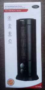lot 22 image: Optimus H-7234 18-inch 750-watt 1,500-watt Oscillating Ceramic Tower Heater