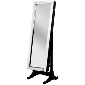 lot 220 image: Chic Home Design Glam Cheval Mirror Jewelry Storage Armoire (New- Cracked Mirror) Bid Accordingly