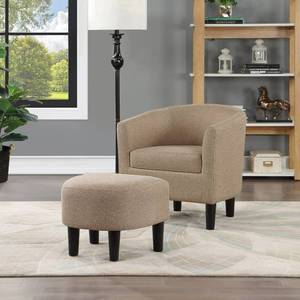 lot 224 image: ((BRAND NEW)) Convenience Concepts Take A Seat Churchill Accent Chair with Ottoman