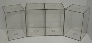 Four Acrylic Football Display Cases (Scratches And Chips Present) 11 34 x 7 38 x 7 38