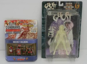 Vintage Dark Horse Comics Action Figure (Ghost) And Elite Command Die-Cast Soldiers