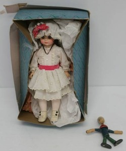 Vintage Madame Alexander Doll And Wooden Popeye Doll (Popeye Doll Has Broken Pipe)